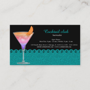 Cocktail bartender business card