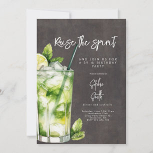 Cocktail birthday party watercolor invitation
