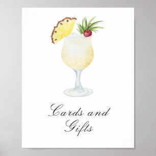 Cocktail bridal shower - Cards and gifts Poster
