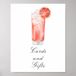 Cocktail bridal shower - Cards and gifts Poster