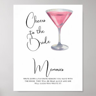 Cocktail Bridal Shower Memories with the bride Poster
