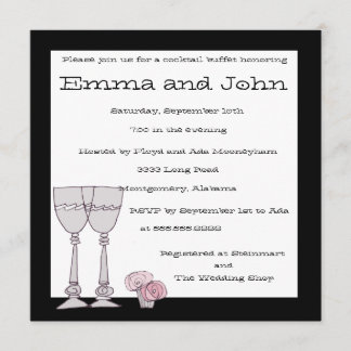 Cocktail Buffet in Black and White Invitation