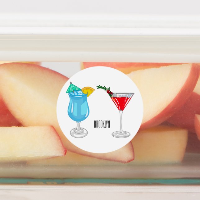 Cocktail cartoon illustration  (Affixed)