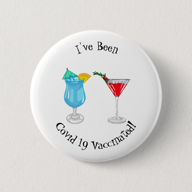 Cocktail cartoon illustration 2 inch round button (Front)