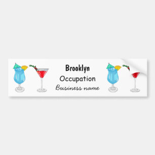 Cocktail cartoon illustration bumper sticker