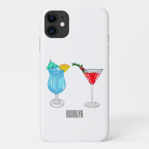 Cocktail cartoon illustration iPhone 11 case