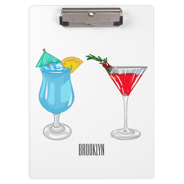 Cocktail cartoon illustration  clipboard (Front)