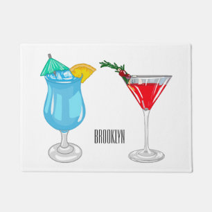 Cocktail cartoon illustration doormat