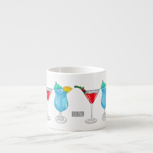 Cocktail cartoon illustration  espresso cup