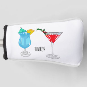Cocktail cartoon illustration golf head cover