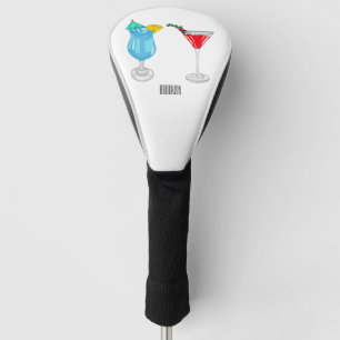 Cocktail cartoon illustration golf head cover