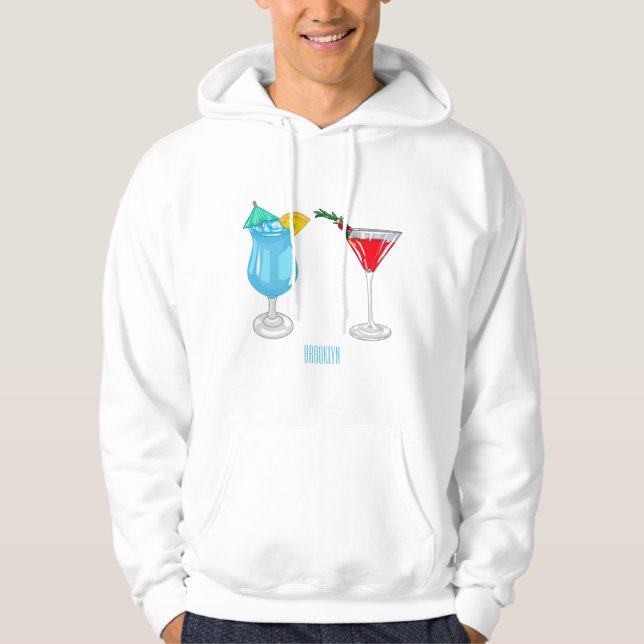 Cocktail cartoon illustration hoodie (Front)