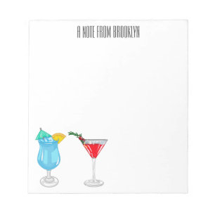 Cocktail cartoon illustration notepad