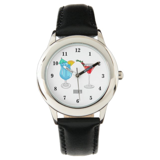 Cocktail cartoon illustration watch (Front)