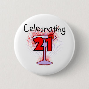 Cocktail Celebrating 21 Tshirts and Gifts 2 Inch Round Button