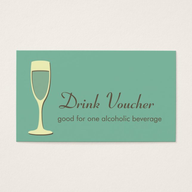 Cocktail champagne glass event green drink ticket (Front)