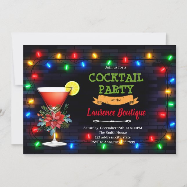 Cocktail christmas invitation (Front)