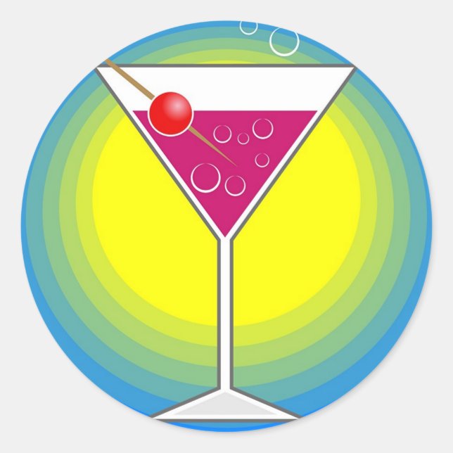 Cocktail Classic Round Sticker (Front)