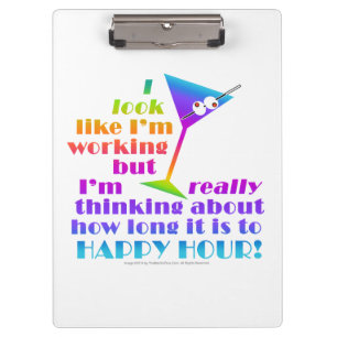 Cocktail Clip Board - How Long to Happy Hour