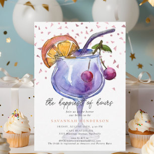  Cocktail Confetti Happy Hour Bridal Shower  Invitation
