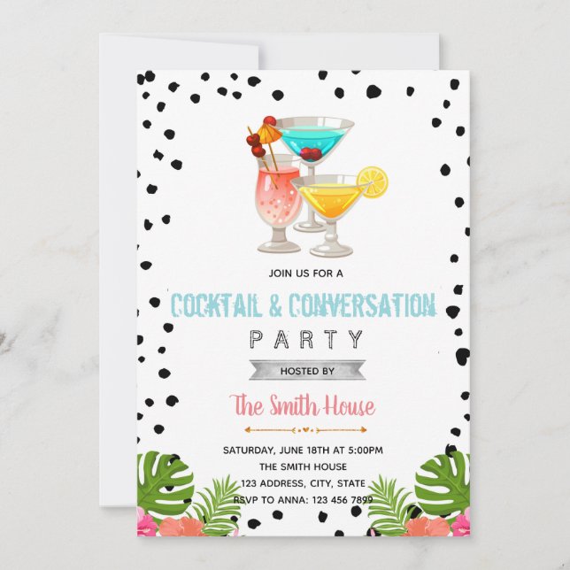 Cocktail conversation party invitation (Front)