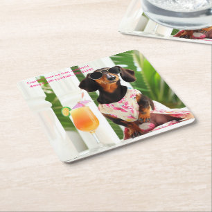 Cocktail Dachshund Drink Coasters