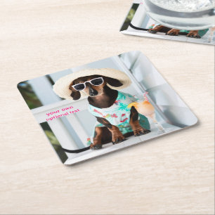 Cocktail Dachshund Drink Coasters