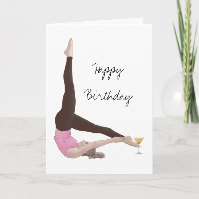 Cocktail de carte d'anniversaire Pilates (Devant)