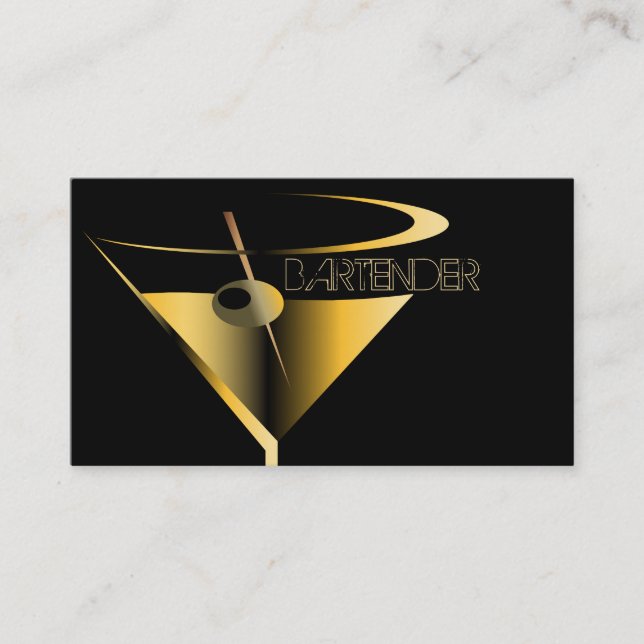 Cocktail de Martini d'or de cartes de visite de (Devant)