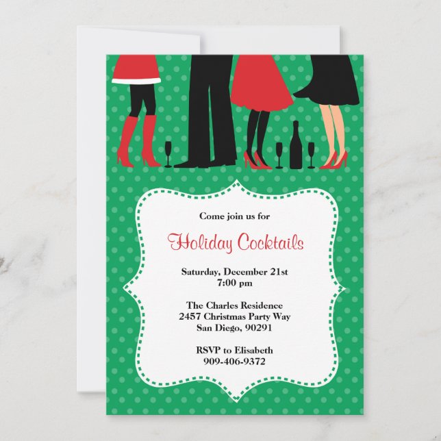 Cocktail de Noël de Noël Invitation (Devant)