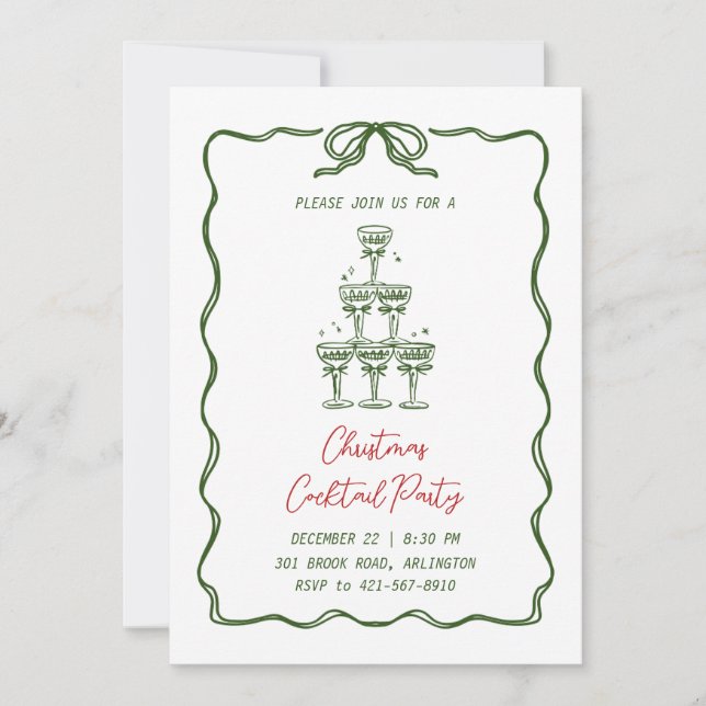 Cocktail de Noël fantastique Invitations (Devant)