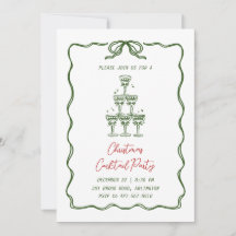 Cocktail de Noël fantastique Invitations
