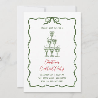 Cocktail de Noël fantastique Invitations