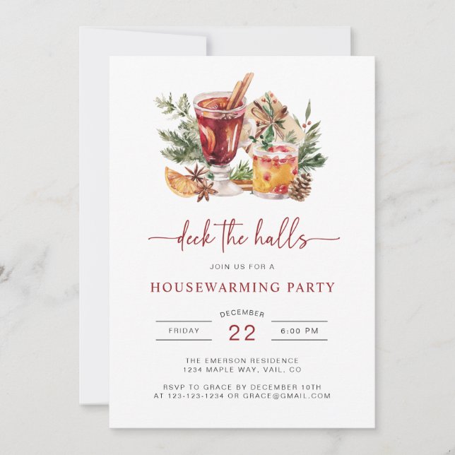 Cocktail de Noël Fête Invitation (Devant)