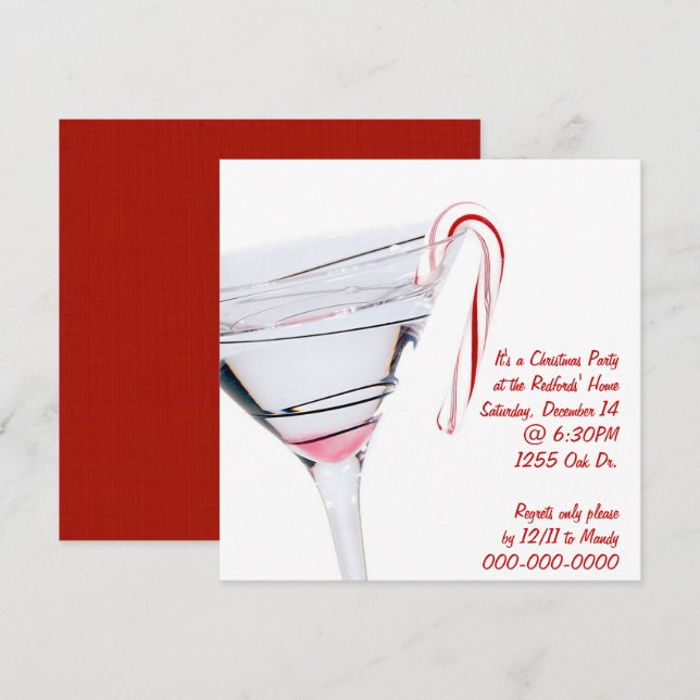 Cocktail de Noël Invitation (Devant / Derrière)