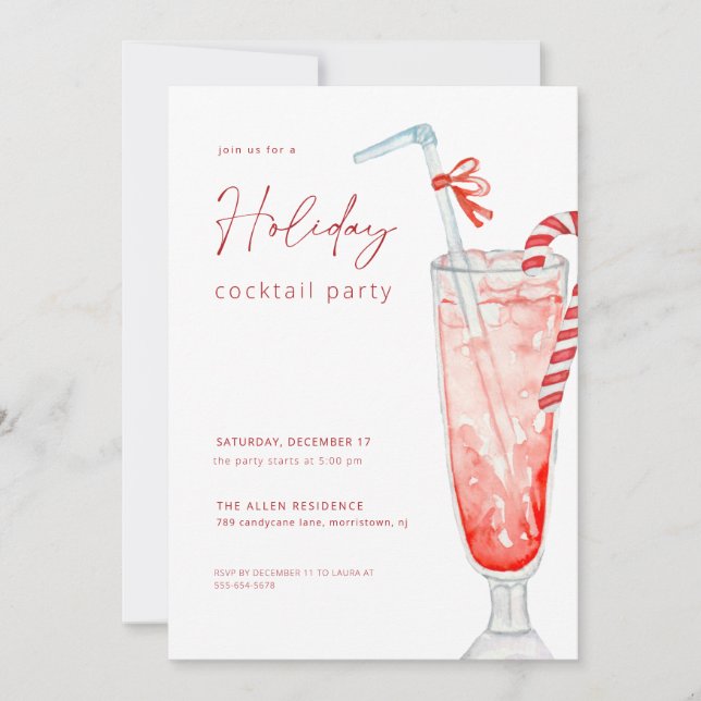 Cocktail de Noël Invitation (Devant)