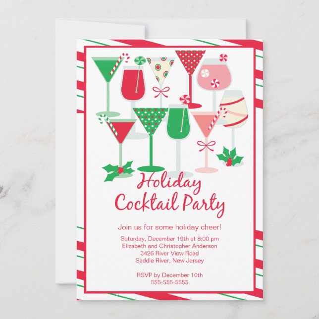 Cocktail de Noël Invitation (Devant)