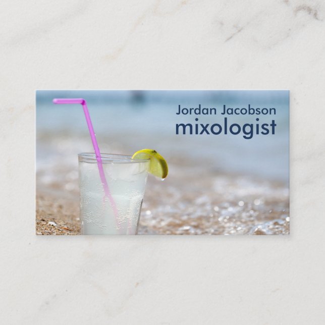 Cocktail de plage Carte de visite (Devant)