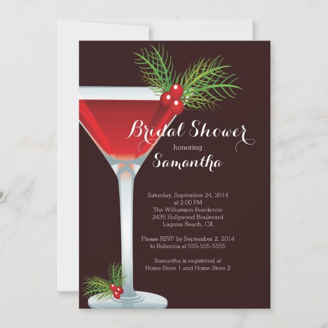 Cocktail de vacances Bridal Shower Invitation (Devant)