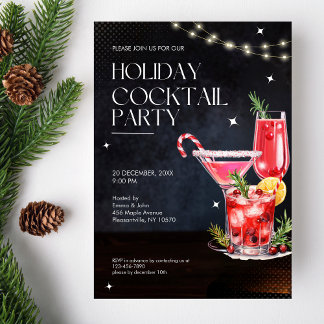 Cocktail de vacances moderne Noël Invitation
