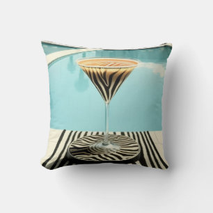 Cocktail Designer Statement Zebra Themed Pillow