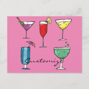 Cocktail Drink Assortment Thunder_Cove Postcard