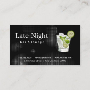 Cocktail Drink Illustration   Bar Lounge Business Card
