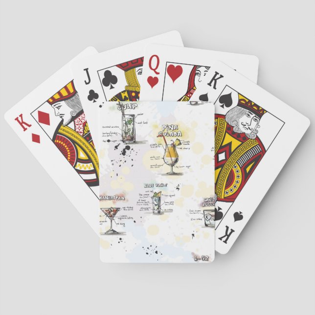 Cocktail Drink Recipe Design Playing Cards (Back)