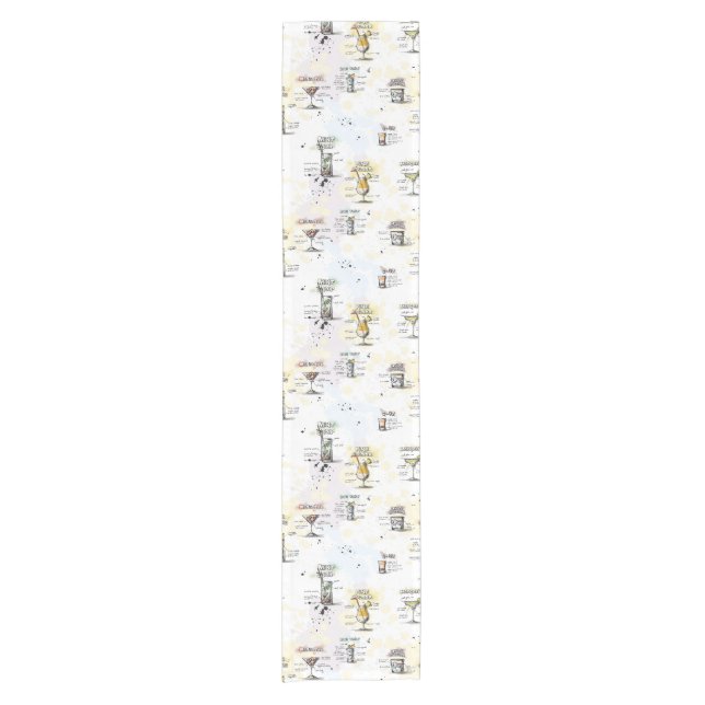 Cocktail Drink Recipe Design Short Table Runner (Front)