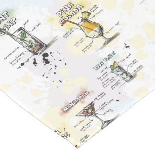 Cocktail Drink Recipe Design Short Table Runner