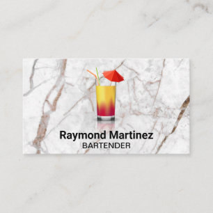 Cocktail Drink   White Marble Business Card