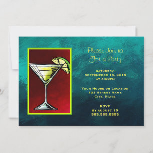 Cocktail Drink With a Slice of Lime  Generic Party Invitation
