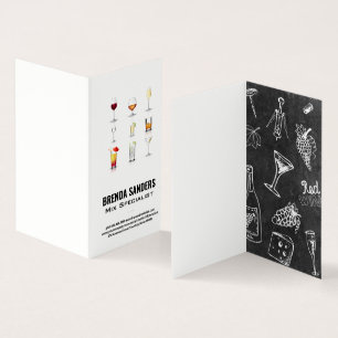 Cocktail Drinks Bartender Business Card
