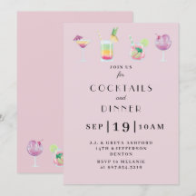 Cocktail et boissons invitation à la fête